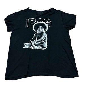 The Notorious BIG T-shirt women XL men M black altered neckline short sleeve
